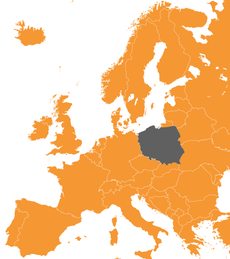 Poland on the Europe map